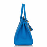 Hermes Blue Zanzibar Epsom Birkin 30cm Gold Hardware
