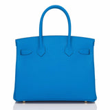 Hermes Blue Zanzibar Epsom Birkin 30cm Gold Hardware