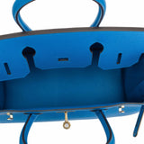 Hermes Blue Zanzibar Epsom Birkin 30cm Gold Hardware