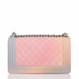 Chanel Pink Rainbow Printed Caviar Medium Boy Bag