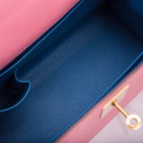 Hermes HSS Rose Confetti and Mykonos Epsom Sellier Kelly 28cm Gold Hardware
