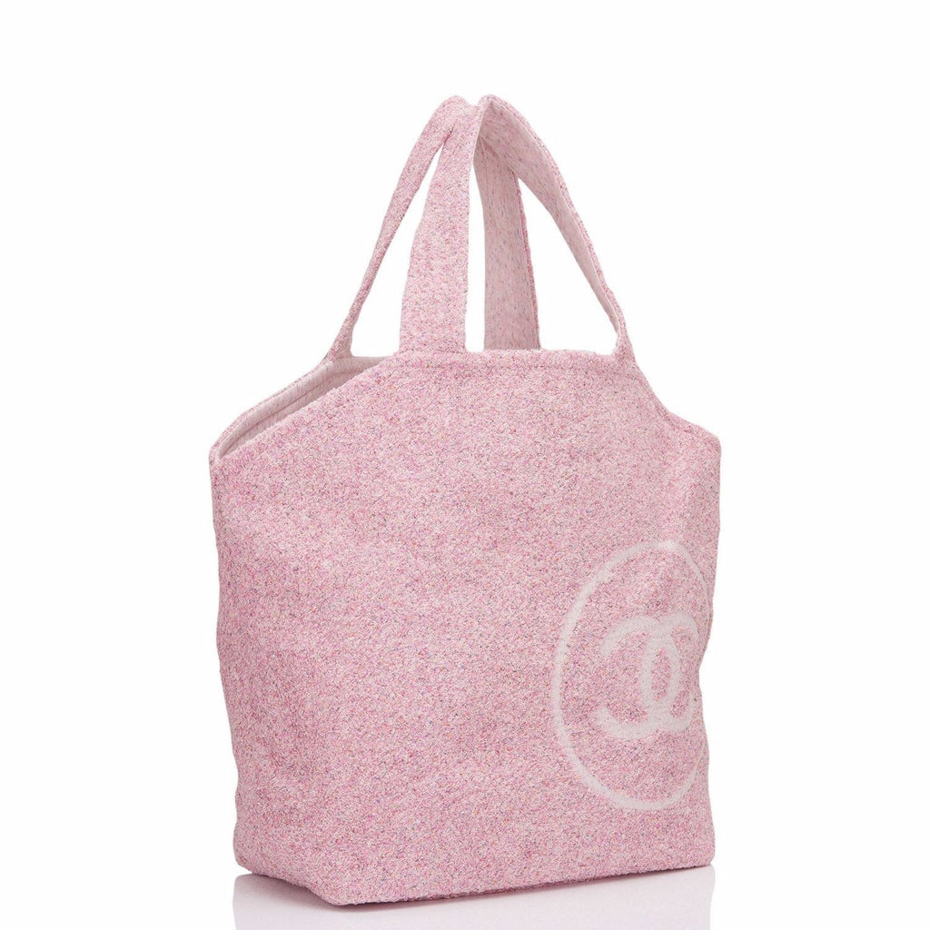 Chanel Pink Cotton Beach Tote & Towel Set