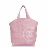 Chanel Pink Cotton Beach Tote & Towel Set