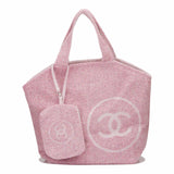 Chanel Pink Cotton Beach Tote & Towel Set