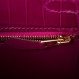 Hermes Rose Scheherazade Shiny Niloticus Crocodile Kelly 25cm Gold Hardware