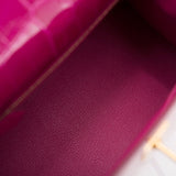 Hermes Rose Scheherazade Shiny Niloticus Crocodile Kelly 25cm Gold Hardware