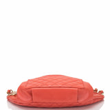 Chanel Coral Pink Lambskin Double Purpose Fanny Pack and Shoulder Bag