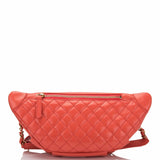 Chanel Coral Pink Lambskin Double Purpose Fanny Pack and Shoulder Bag