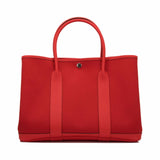 Hermes Rouge Tomate and Capucine Canvas Garden Party 36cm