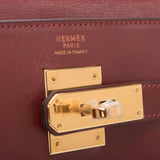 Hermes Vintage Rouge H Box Retourne Kelly 32cm Gold Hardware (Preloved - Excelle
