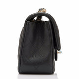 Chanel Dark Grey Iridescent Quilted Caviar Rectangular Mini Classic Flap Bag