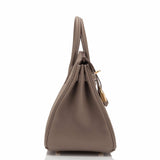 Hermes Etoupe Togo Birkin 25cm Gold Hardware