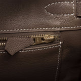Hermes Etoupe Togo Birkin 25cm Gold Hardware