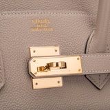 Hermes Gris Tourterelle Togo Birkin 35cm Gold Hardware (Preloved - Excellent)