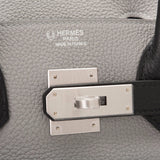 Hermes HSS SO Bi-Color Gris Mouette and Black Togo Birkin 30cm Brushed Palladium