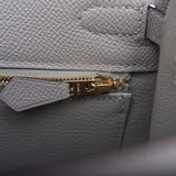 Hermes Gris Mouette Epsom Sellier Kelly 25cm Gold Hardware