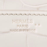 Hermes White Matte Niloticus Himalayan Crocodile Birkin 25cm