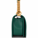 Chanel Green Caviar Quilted Medium Boy Bag