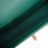 Chanel Green Caviar Quilted Medium Boy Bag