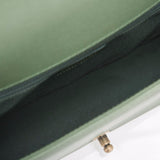 Chanel Green Braid Around Chevron Quilted Caviar New Medium Boy Bag