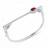 Oval Ruby & White Diamond Bangle B110335-W