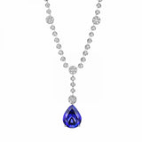 Pear Tanzanite & White Diamond Necklace N106853-W