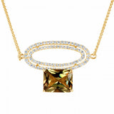 Radiant Color Changing Diaspore & White Diamond Necklace N110609-Y