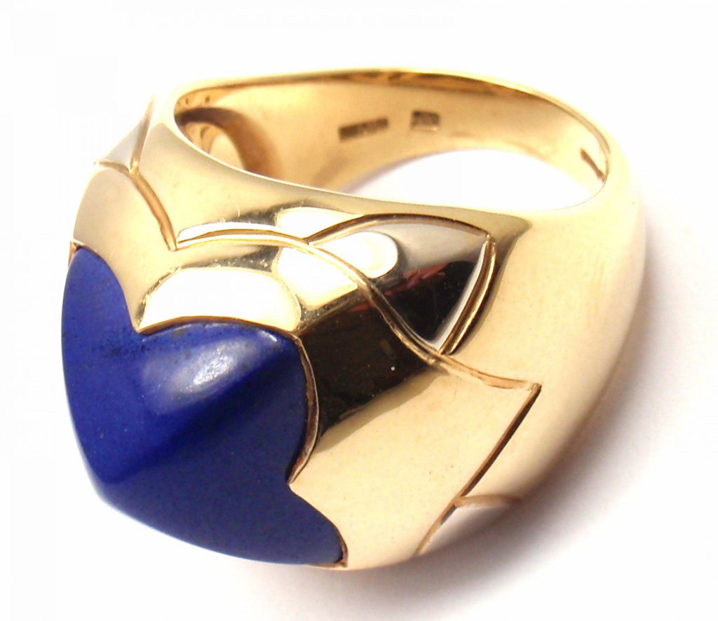 Authentic! Bvlgari Bulgari Pyramid 18k Yellow White Gold Lapis
