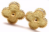 Authentic! VAN CLEEF & ARPELS Vintage Alhambra 18k Yellow Gold Earrings