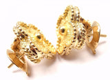Authentic! VAN CLEEF & ARPELS Vintage Alhambra 18k Yellow Gold Earrings