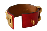 Hermes Hermès Bracelet Médor Dog Necklace in Red Lizard Braise