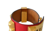 Hermes Hermès Bracelet Médor Dog Necklace in Red Lizard Braise