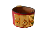Hermes Hermès Bracelet Médor Dog Necklace in Red Lizard Braise
