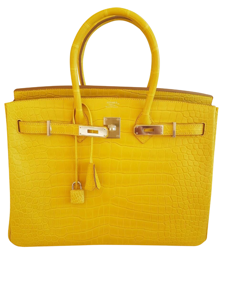 Hermes Hermès Birkin Bag 30 Yellow Alligator Mimosa