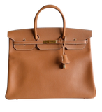 Hermes Hermès Birkin 40 Cow Ardennes Gold