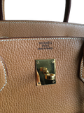Hermes Hermès Birkin 40 Cow Ardennes Gold