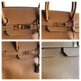 Hermes Hermès Birkin 40 Cow Ardennes Gold