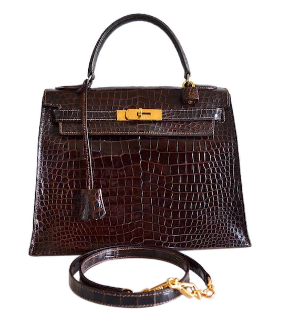 Hermes Hermès Kelly bag 28 crocodile Porosus Havana
