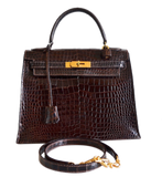 Hermes Hermès Kelly bag 28 crocodile Porosus Havana