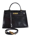 Hermes Hermès Kelly 32 Black Crocodile