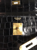 Hermes Hermès Kelly 32 Black Crocodile
