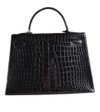 Hermes Hermès Kelly 32 Black Crocodile