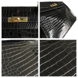 Hermes Hermès Kelly 32 Black Crocodile