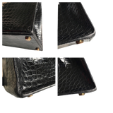 Hermes Hermès Kelly 32 Black Crocodile