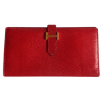 Hermes Hermès Béarn wallet in Red Lizard