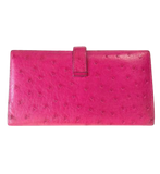 Hermes Wallet Hermès Béarn Ostrich Rose