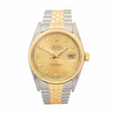 ROLEX DATEJUST 36 STAINLESS STEEL & 18K YELLOW GOLD MEN'S 16013G