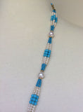 Graduated Pearl and Turquoise Sautoir Necklace with Tassel