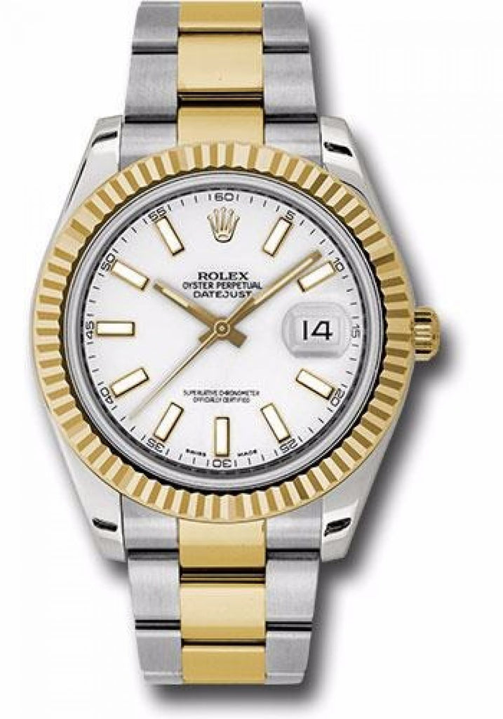 Rolex Watches: 116333 wio Datejust II 41mm Steel and Yellow Gold - Fluted Bezel