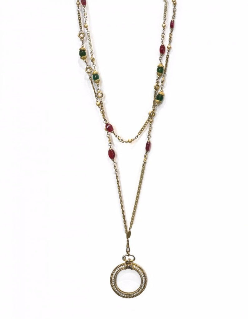 Chanel Vintage Red & Green Gripoix Magnifying Glass Pendant Necklace – Luxify  Marketplace